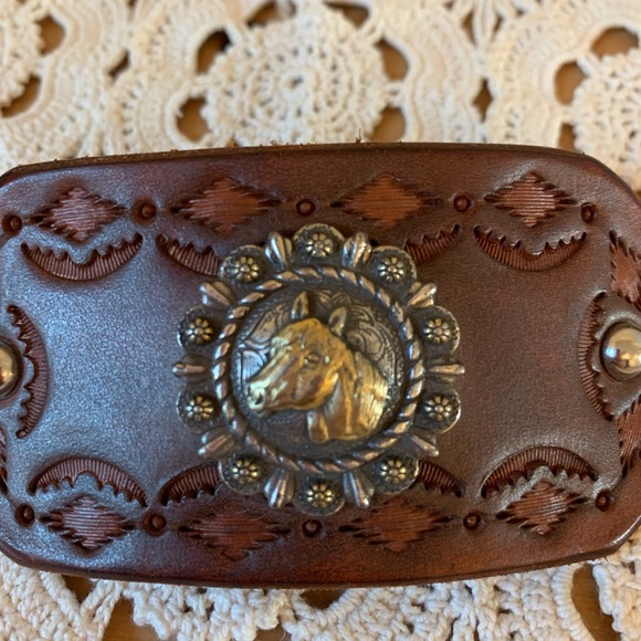 Genuine Leather Western Style Hair Barette-NEW! - Picture 7 of 16